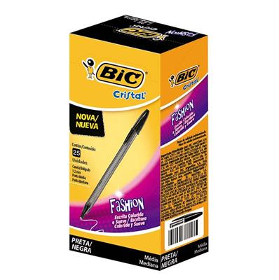 BOLIGRAFO BIC CRISTAL 1.2 FASHION NEGRO X 25